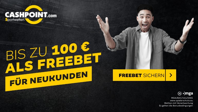 CASHPOINT startet einen neuen 100 € FREEBET für Neueinsteiger!