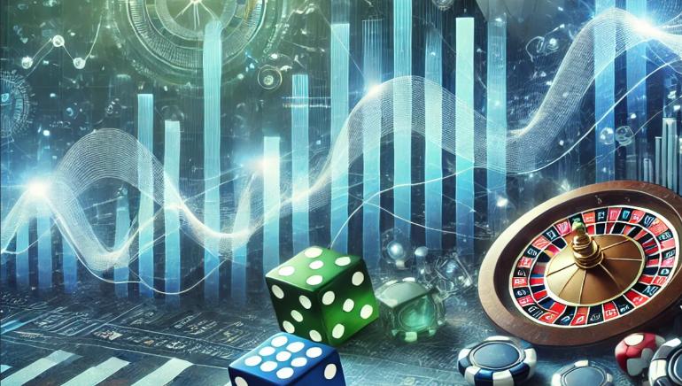 Abbildung des Aktienmarkts und Roulette