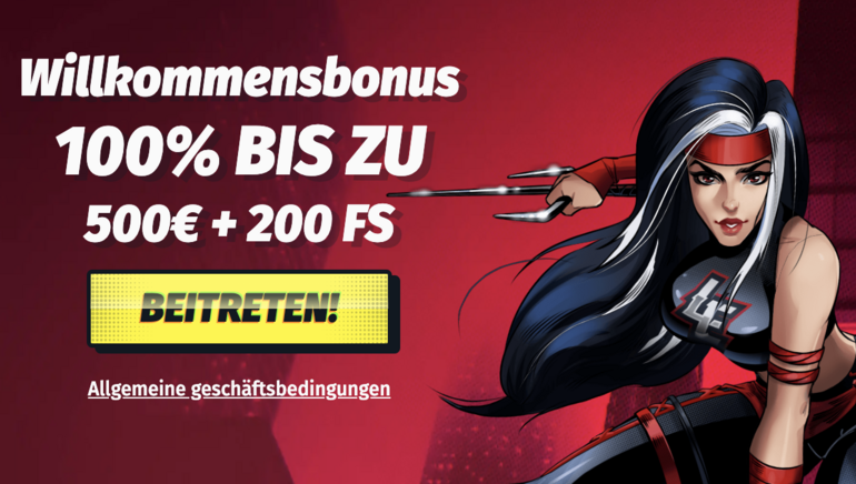 Lucky Elektra Casino: 100% Match-Bonus bis zu 500 € + 100 Freispiele mit Einzahlung!