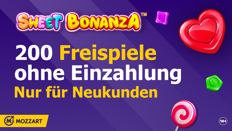 Mozzart bietet für neue Spieler 200 Freispiele ohne Einzahlung bei Sweet Bonanza™