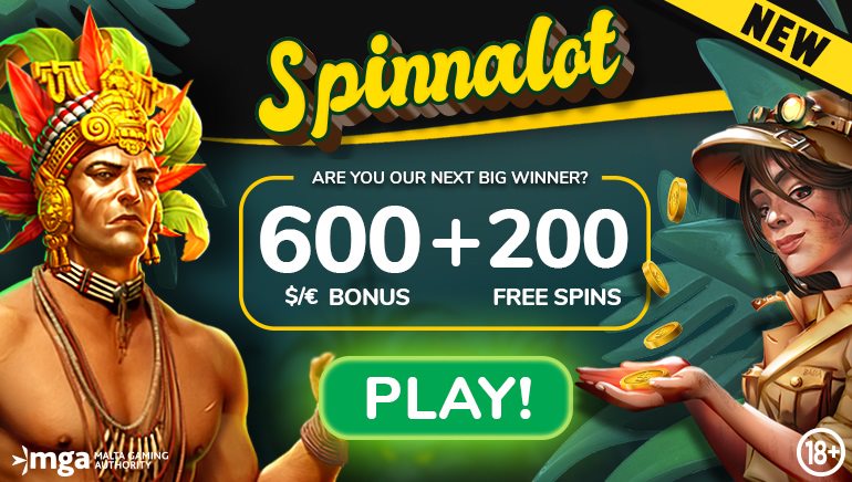 Spinnalot Casino empfängt neue Spieler mit 600 € und 200 Freispielen